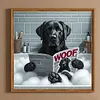Labrador dans une baignoire kit de peinture diamant &agrave; perceuse ronde 5d DIY pour adultes/d&eacute;butants id&eacute;es cadeaux d&eacute;co maison peintures &agrave; points diamants arts plastiques 40x40cm