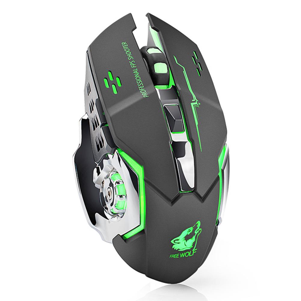 

X8 Wireless 2.4GHz Mute Rechargeable Mouse LED Backlit 1800DPI Optical Mice, Black, 501 Original