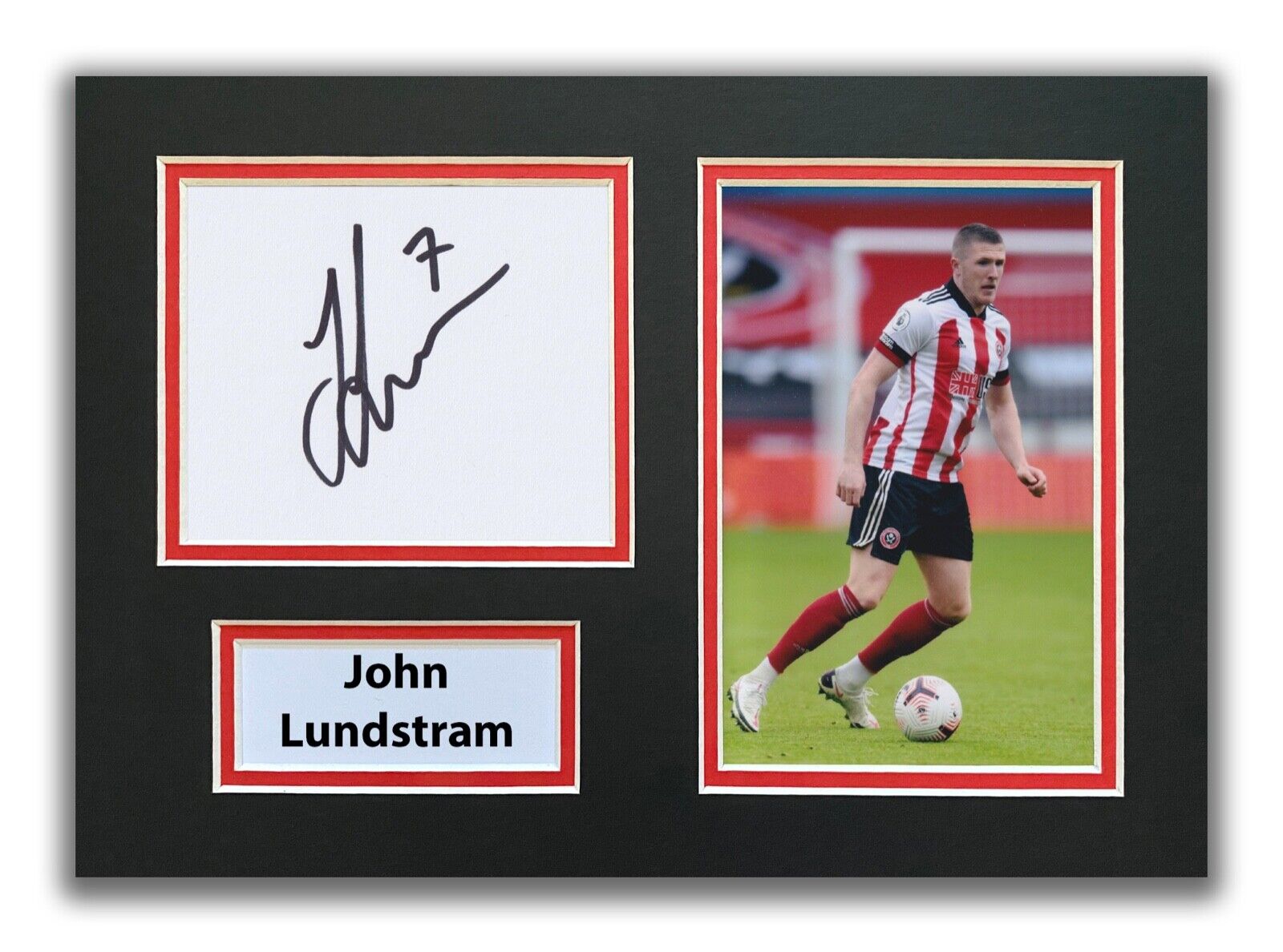 JOHN LUNDSTRAM HAND SIGNED A4 MOUNTED Photo Poster painting DISPLAY SHEFFIELD UNITED AUTOGRAPH 1