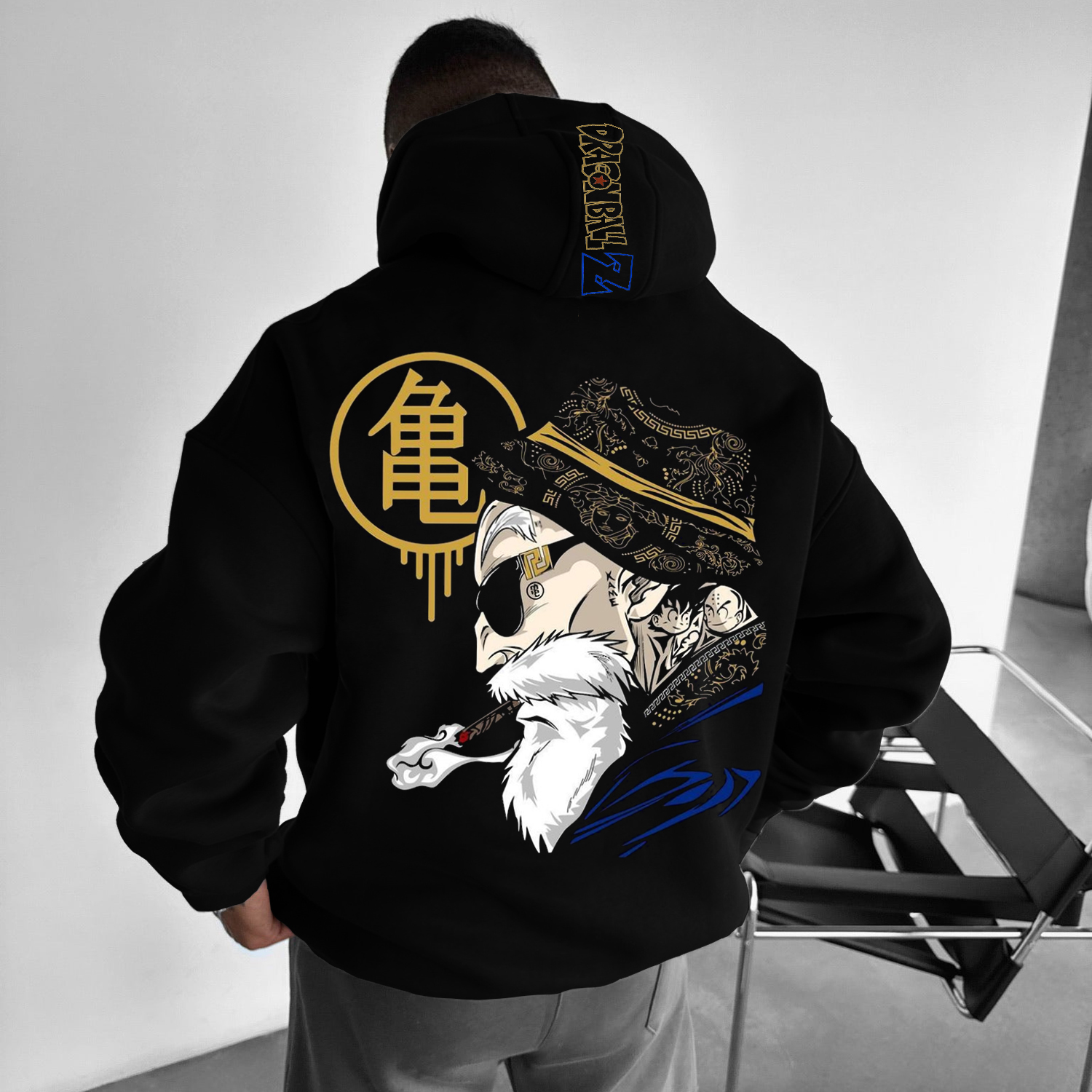 Universal Anime Letter Print Hoodie
