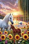 Luxury AB Velvet Diamond Painting Kit - Horses