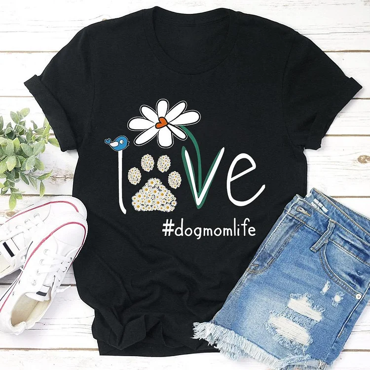 Love Dog Mom Life Daisy T-shirt Tee - 01653-Annaletters