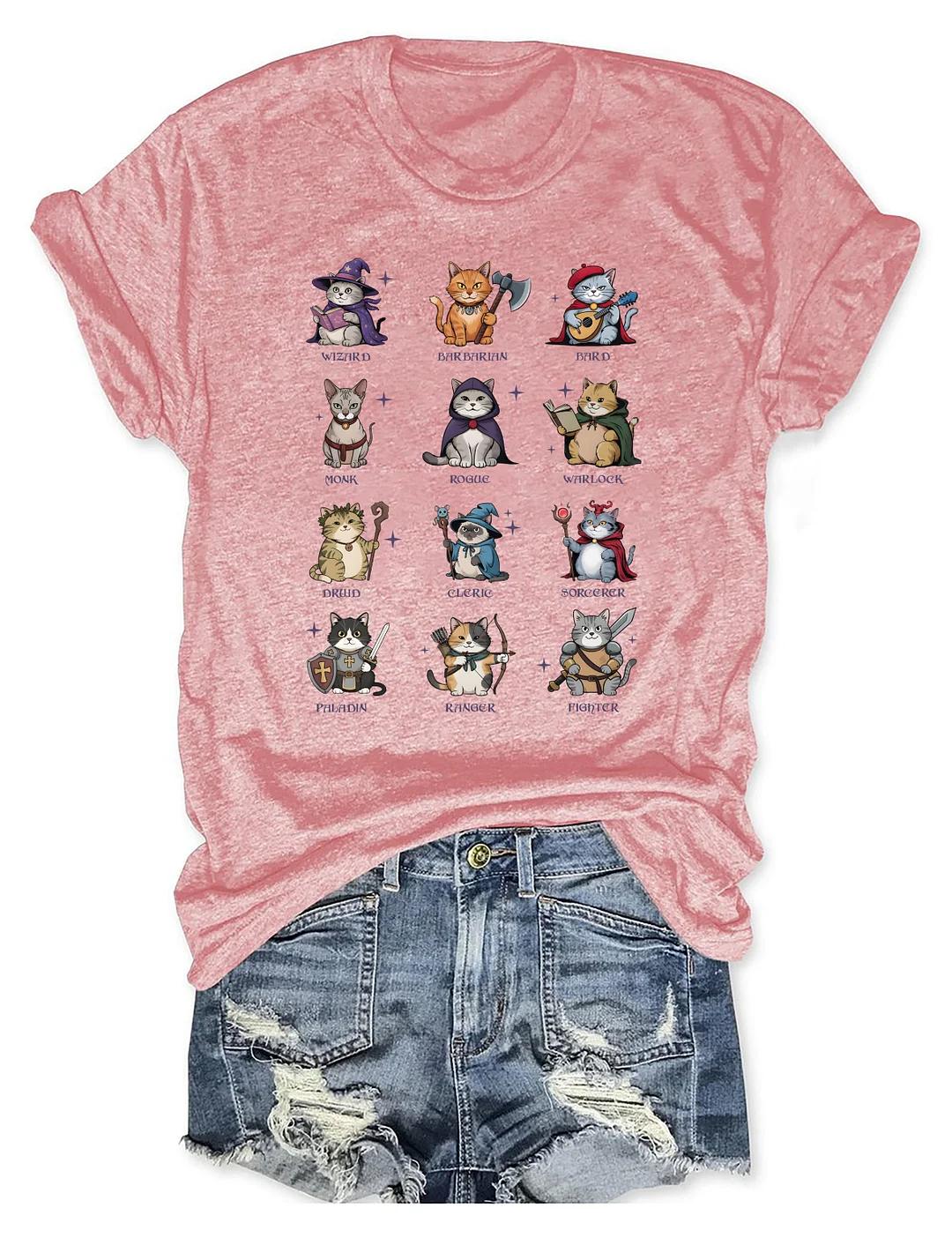 Dungeons And Cats Role Playing T-shirt