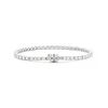 14K White Gold Marquise Cut & Round Cut Lab Diamond Three Prong Buckle Tennis Bracelet