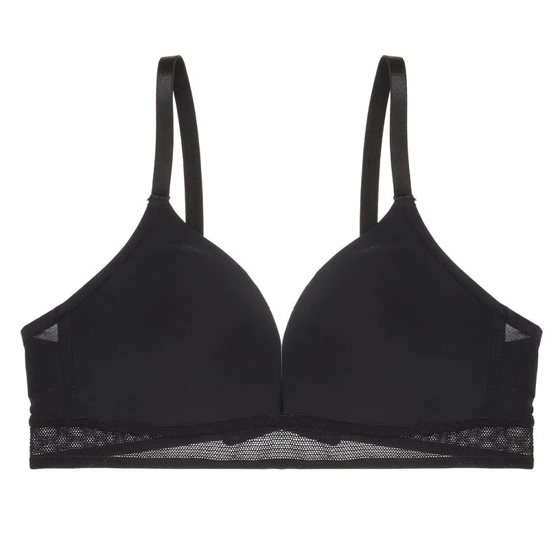 Women's Bra Push Up Underwear Female Bras Lace Lingerie Wireless Seamless Bra Seamless Woman A/B Cup Solid Color Mesh Bralette