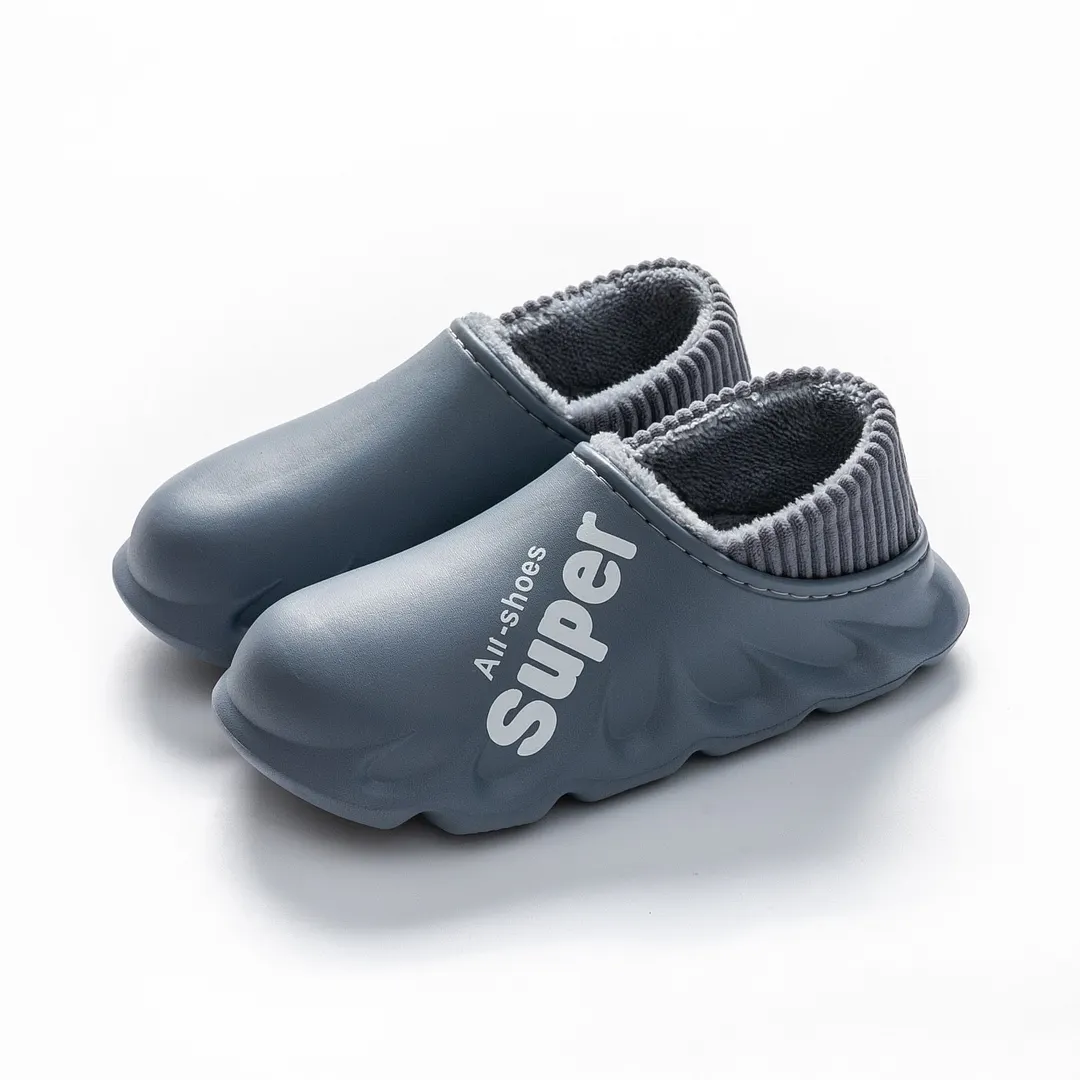 New Winter Fashion Slippers Warm Women Shoes Waterproof Couples Non-Slip Plush Cotton Indoor Outdoor Home Autumn Spring Shoes