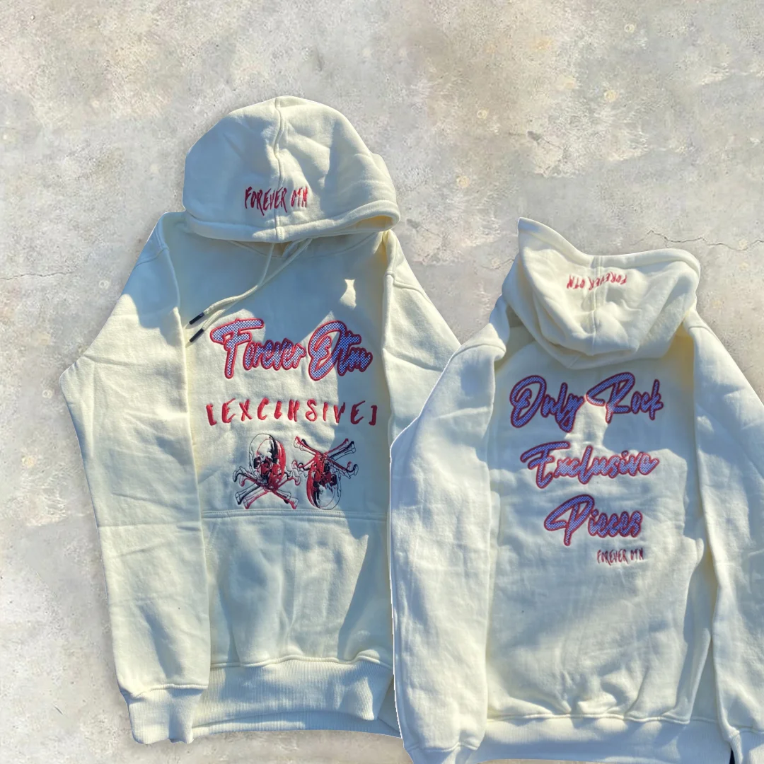 Skull casual street home sports plus fleece hoodie