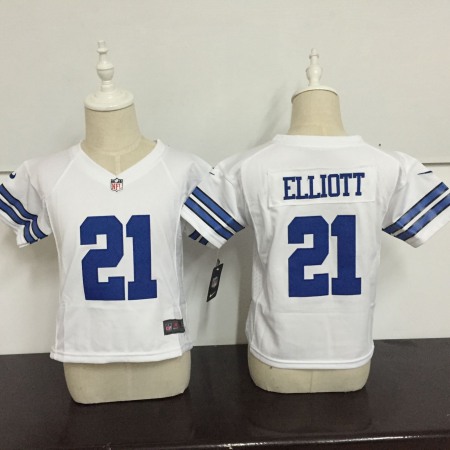 Toddler  Dallas Cowboys #21 Ezekiel Elliott White Stitched NFL Jersey