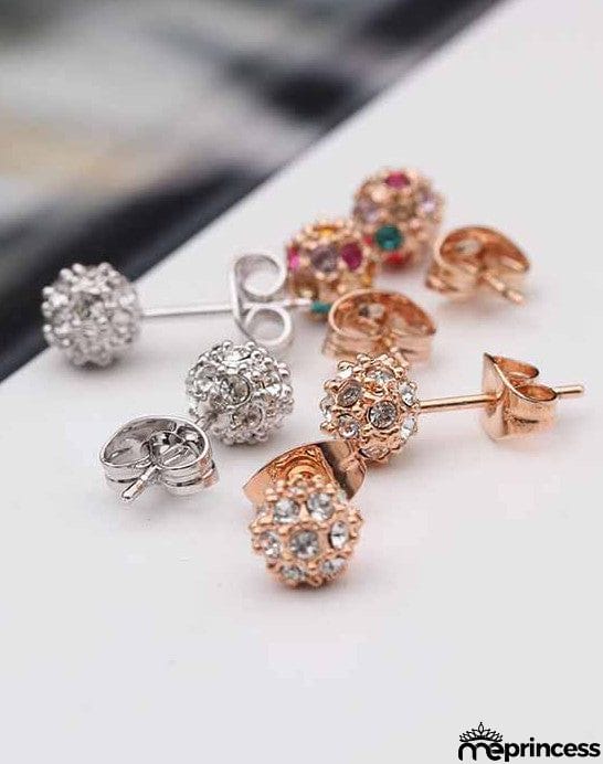Gold Jewelry Crystal Earrings