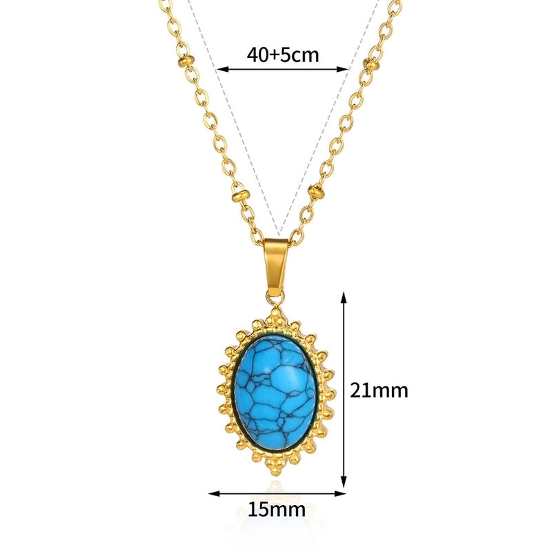 Bohemian Round 304 Stainless Steel Plating Pendant Necklace