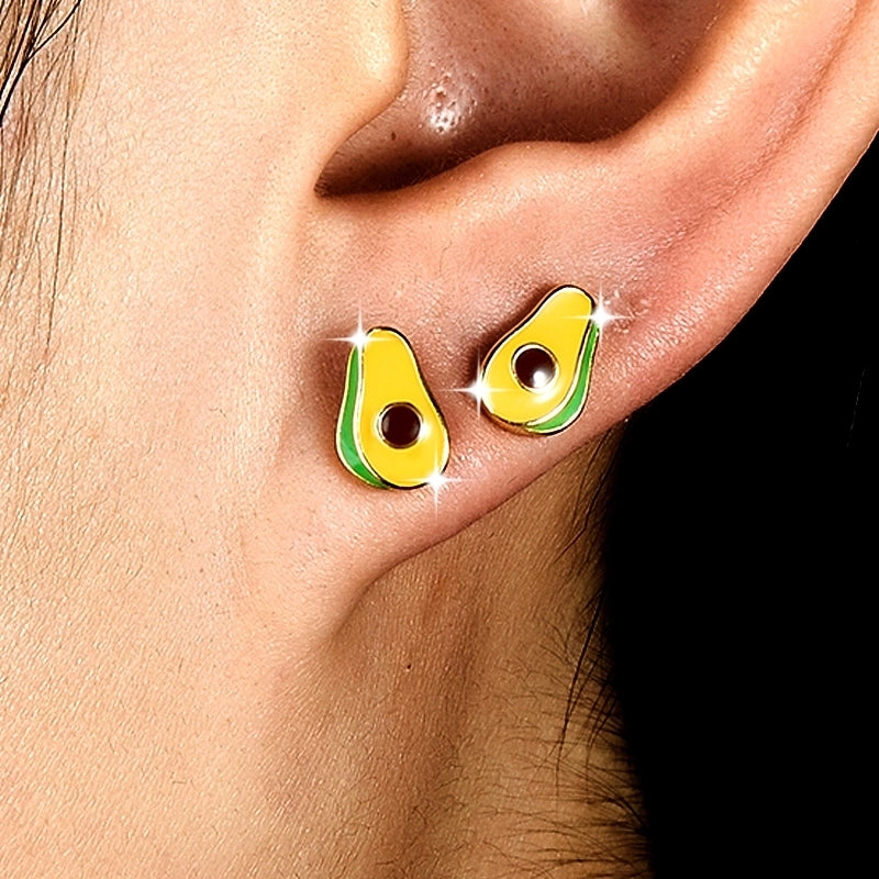 1 Pair 925 Sterling Silver Zircon Rainbow Devil’S Eye Candy Ear Studs