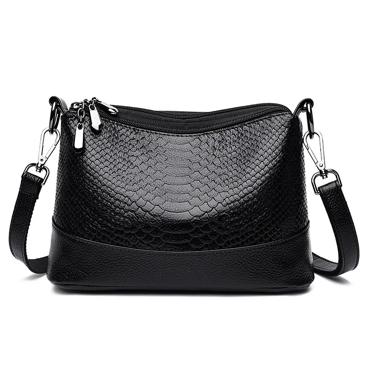 Crocodile Pattern Multi-layer Soft Leather Bag