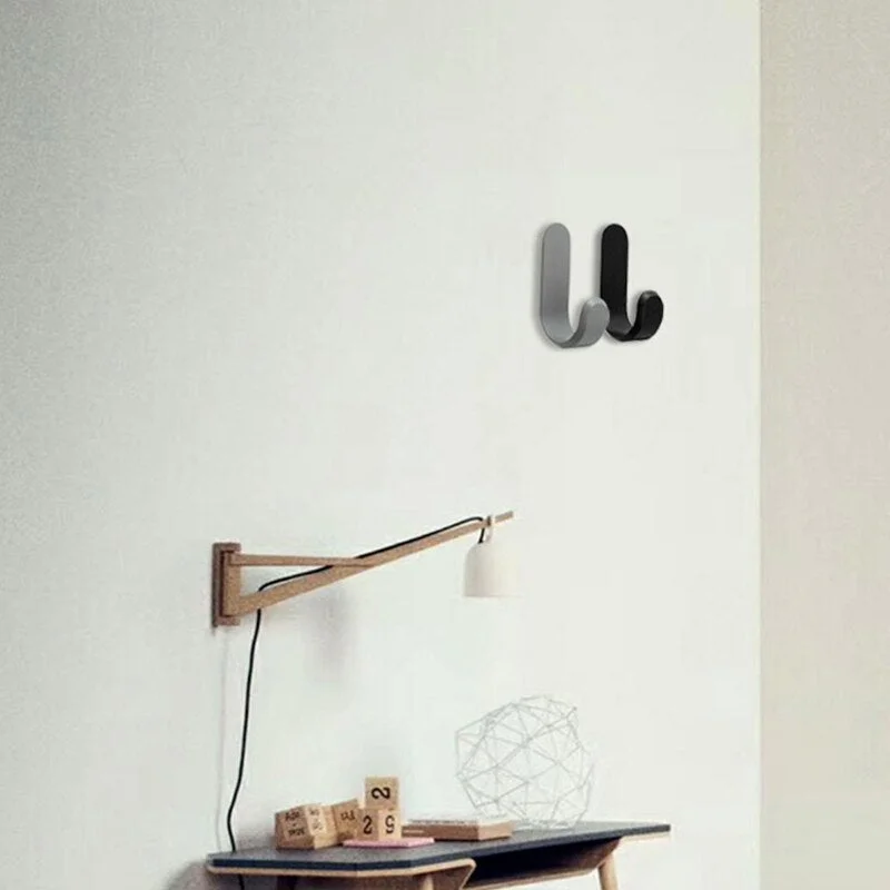 Nail free J-shaped decorative umbrella handle hook children's room clothes hat rack