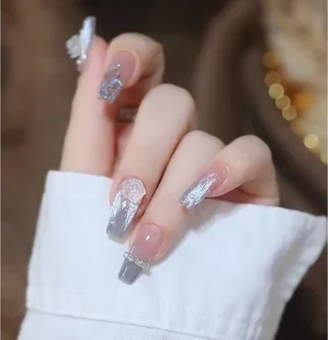 Churchf Nail Blush Love Dizzy Dye Wear Piece Advanced Sense Short Nail Piece Extension Removable Fake Nail Finished Products