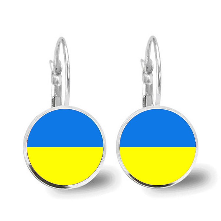 Trendy Ukrainian National Flag Earrings