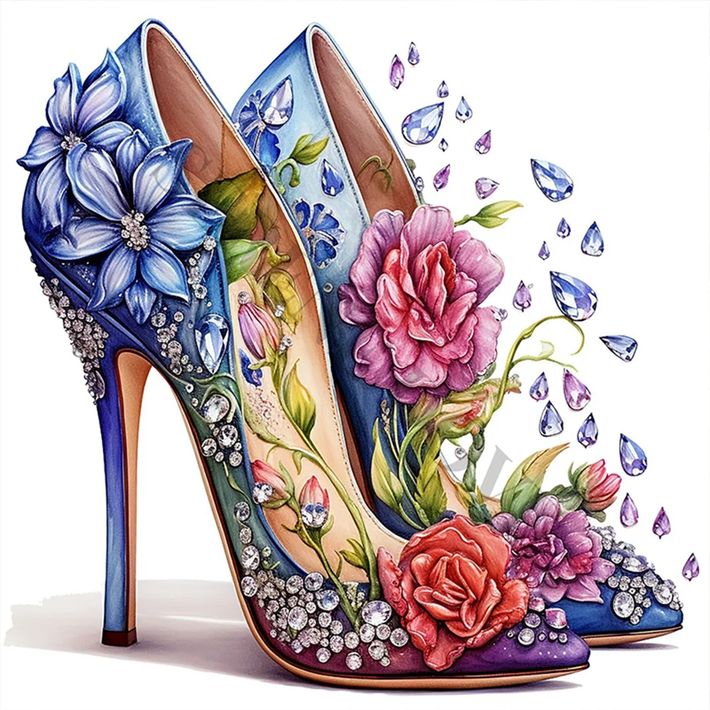 11CT Full Stamped Cross Stitch - High Heel(Canvas|40*40CM)