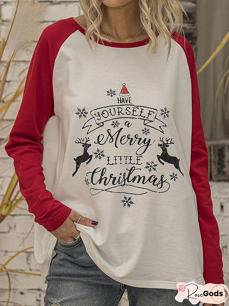 Red Cotton Vintage Shift Letter Top