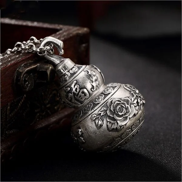 Sterling Silver Lucky Calabash FengShui Pendant Necklace