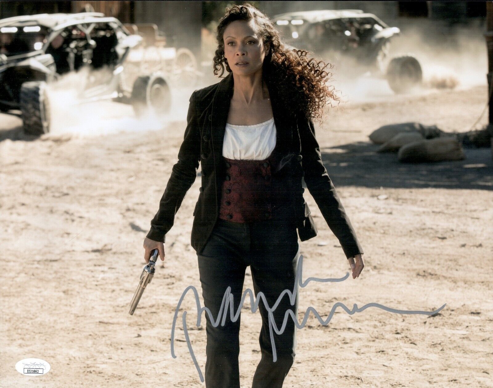 THANDIE NEWTON Signed 11x14 Photo Poster painting WESTWORLD In Person Autograph JSA COA Cert