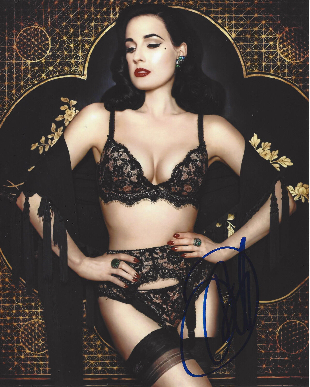 DITA VON TEESE SIGNED AUTHENTIC SEXY 8X10 Photo Poster painting 6 w/COA BURLESQUE MODEL ACTRESS