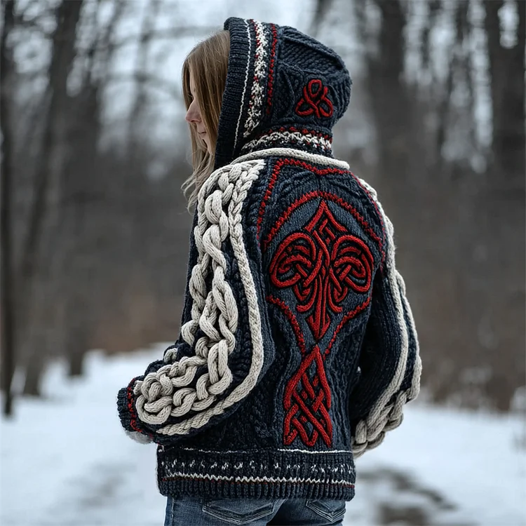 Halloween Gothic Women's Knit Hooded Sweater