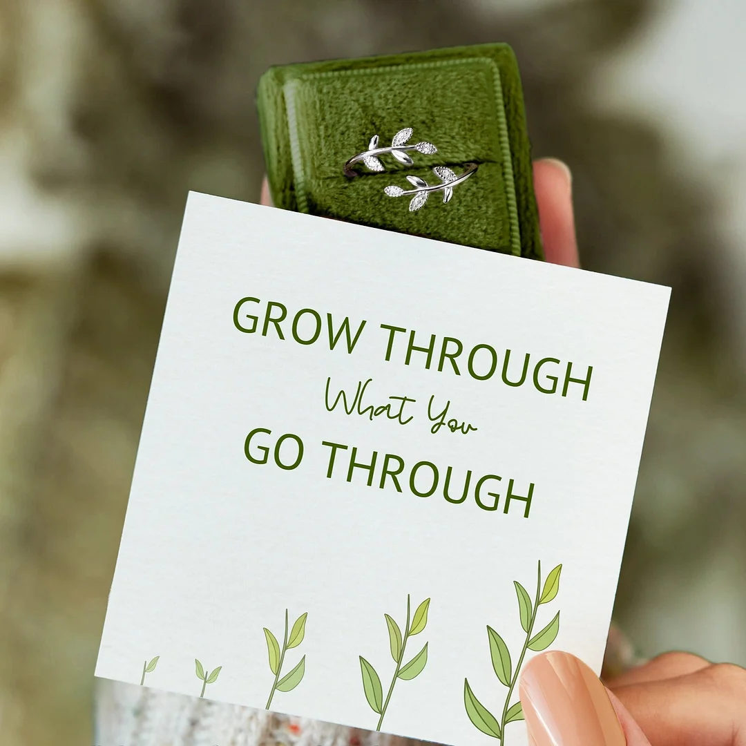 Grow Through What You Go Through Leaf Rings S925