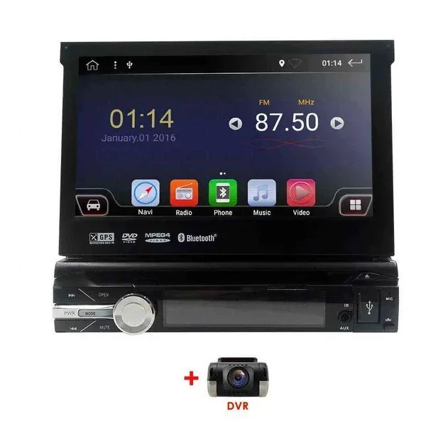 1din Car Audio Radio 7 inch Touch mirrorlink Android 10 Player subwoofer MP5 Autoradio Bluetooth Rear View Camera tape