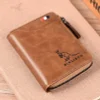 Homme Portefeuille En Cuir Multifonctionnel, Porte-Monnaie Kangourou avec Blocage RFID