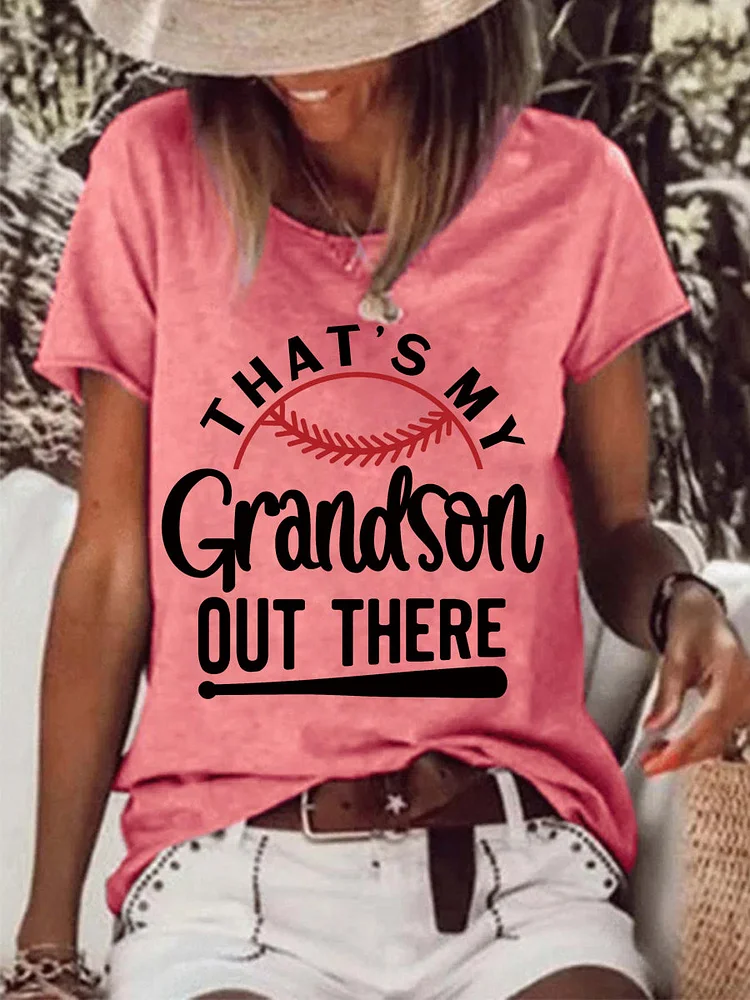 AL™ That's My Grandson Out There Raw Hem Tee -07021-Annaletters