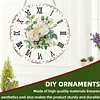 2D DIY Acrylic White Flower Diamond Painting Wall Clock Pendant w/Clock Function