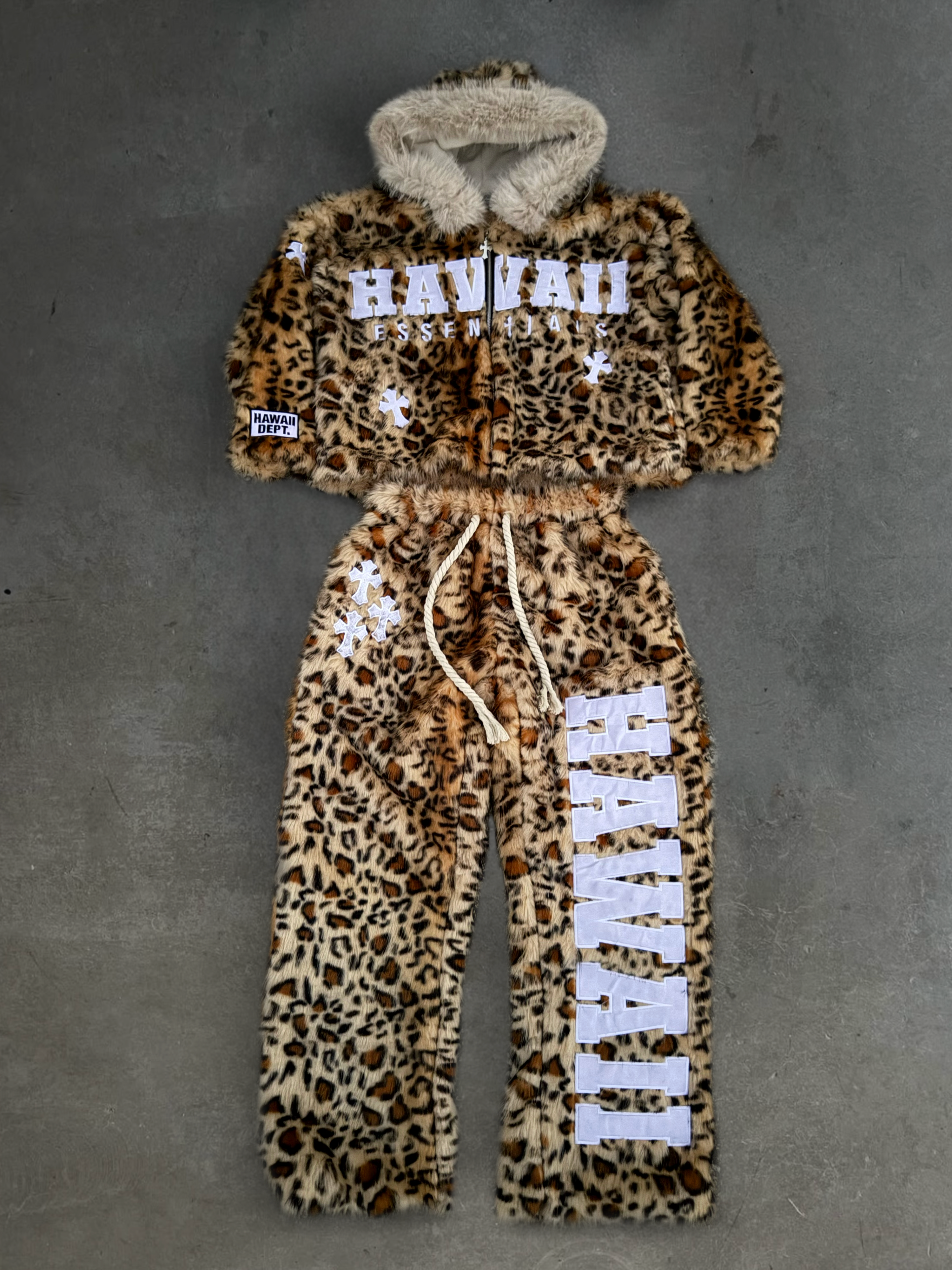 Faux Leopard  Sweatsuit