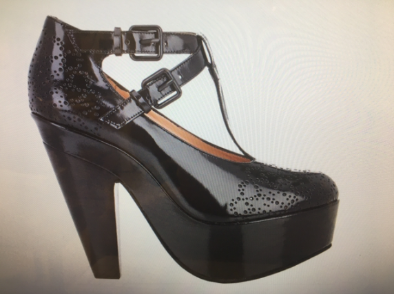 Custom Black T-Strap Platform Pumps Vdcoo