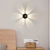 Petal Shape Motion Sensor Wall Light Rechargeable Cordless Wall Sconce 3 Colors Dimmable with Remote for Hallway Living Room Stair Bedroom