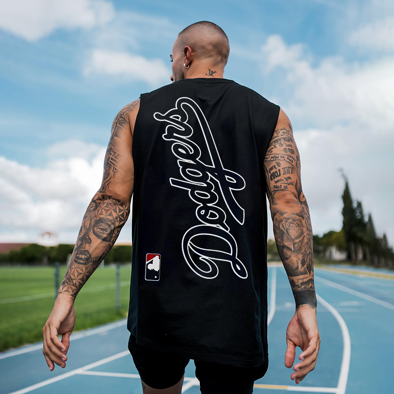 MLB_Los_Angeles_Dodgers Print Casual Sleeveless T-Shirt