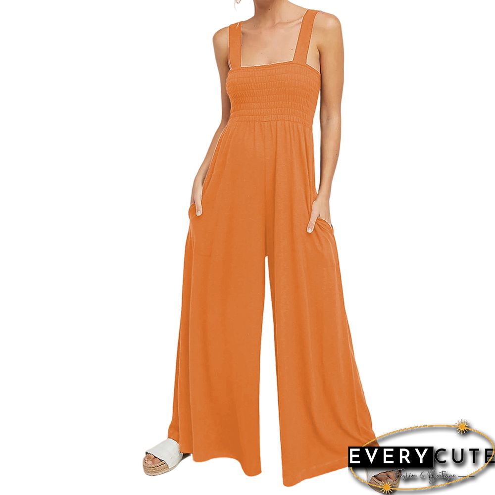 Orange Sleeveless Oversized Wide Leg Jumpsuit