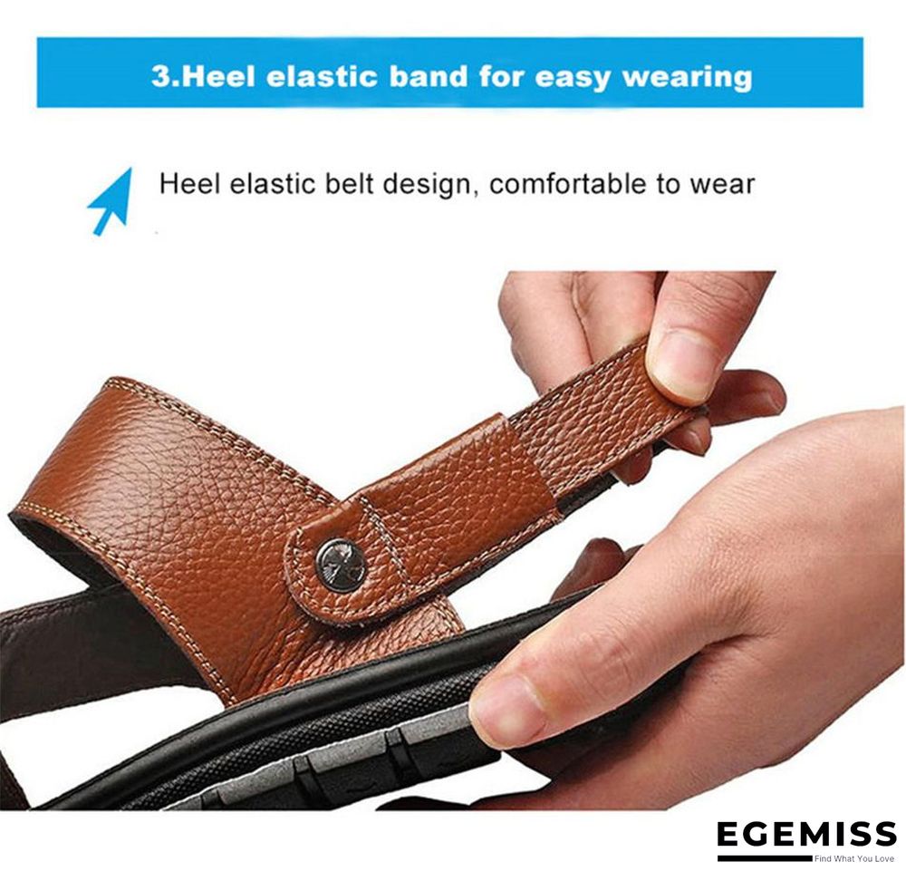 Men Genuine Leather Roman Sandals Male Casual Shoes Flip Flops Fashion Outdoor Slippers Shoes | EGEMISS
