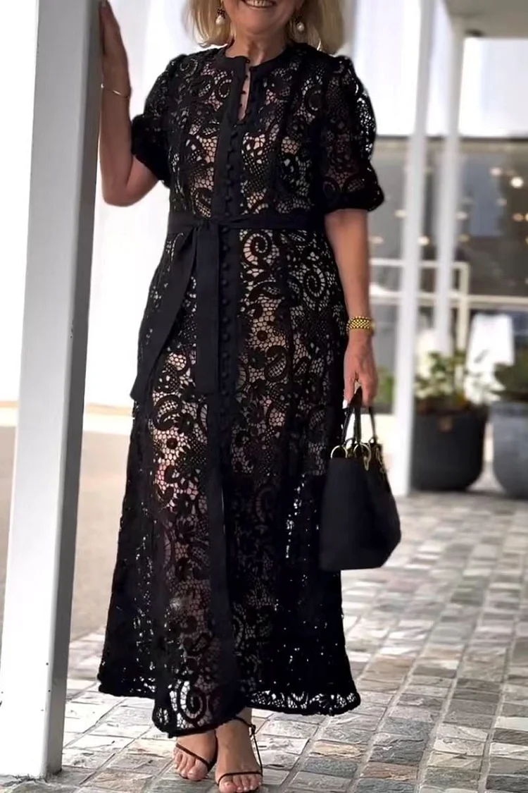 Women's Elegant Lace Tie Dresses 