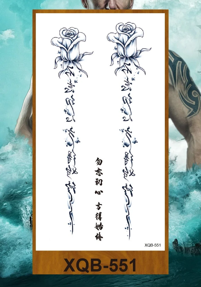 Temporary Tattoo Stickers Man Woman Girl Arm Chest Fake Tatoo Art Characters Eternal Love Flowers Totem Tatto Drop Shipping DIY