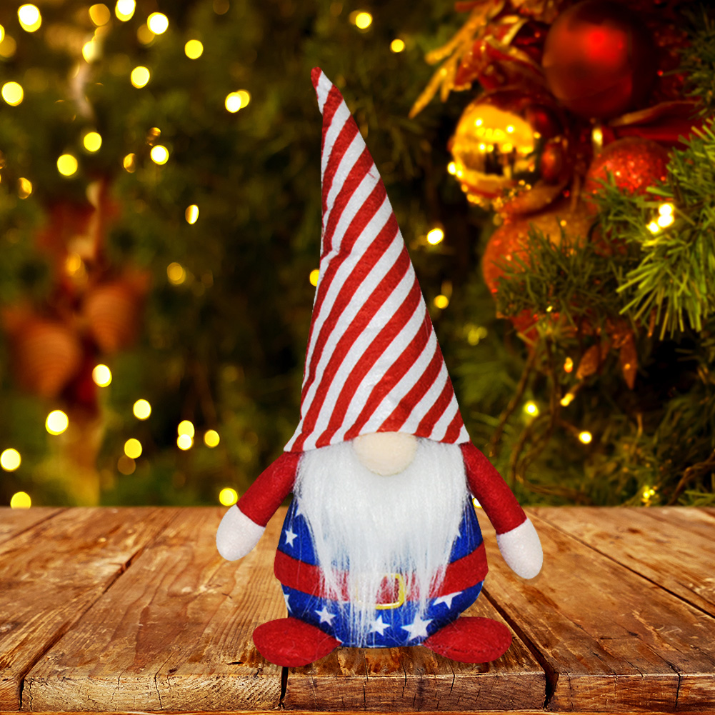 

Patriotic Gnome Faceless Doll Plush Toys Independence Day Ornaments Decor, 501 Original