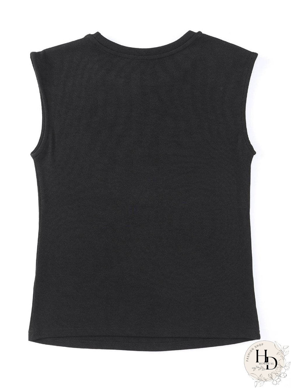 Edgy Black Cutout Sleeveless T-Shirt with Cap Sleeves