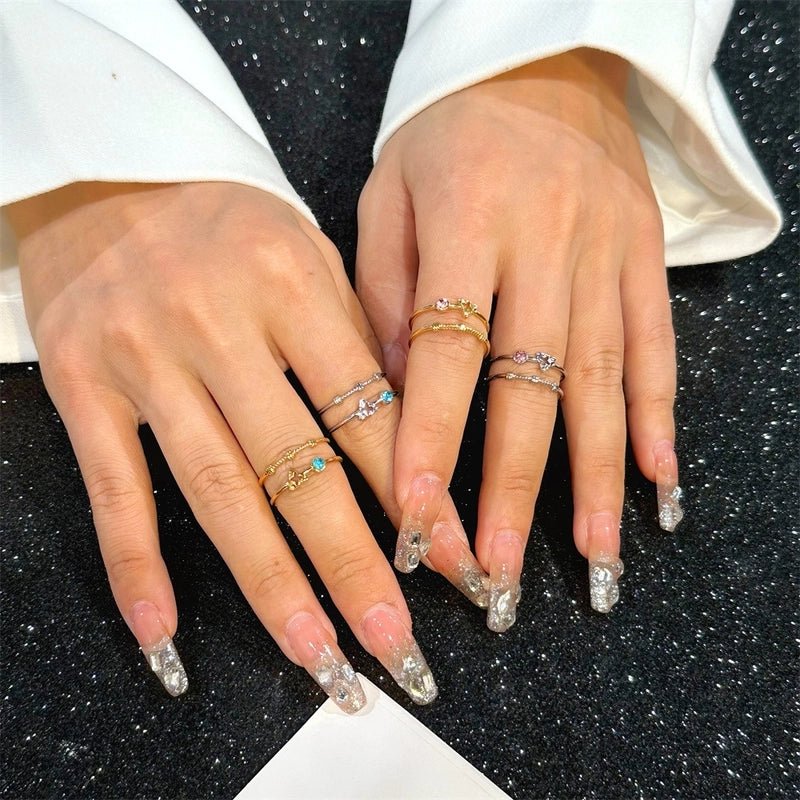 Elegant Streetwear Geometric 304 Stainless Steel Plating Open Rings