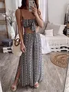 Lace-Up Strapless Wide Leg Suits