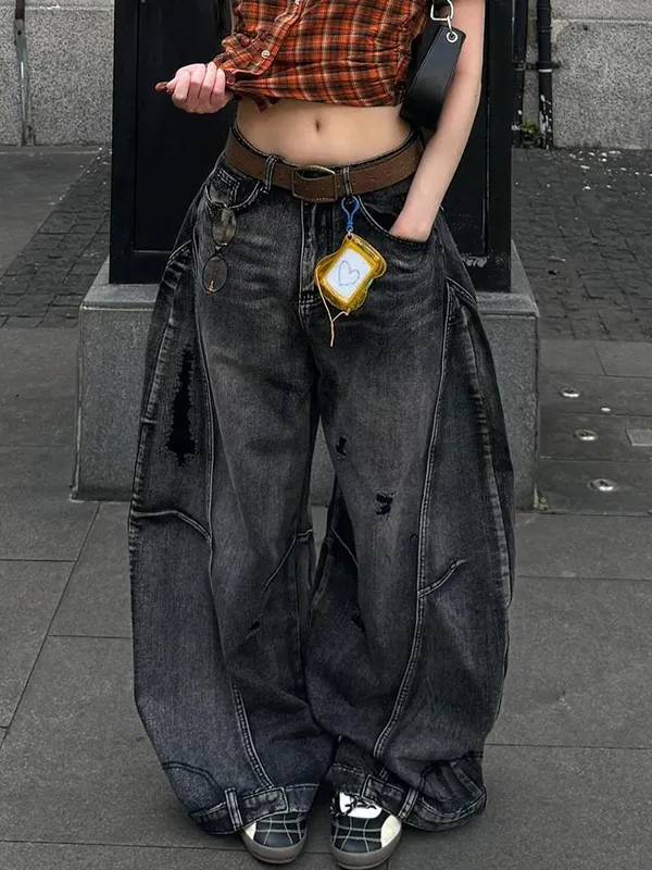 Retro Washed Distressed Boyfriend Jeans