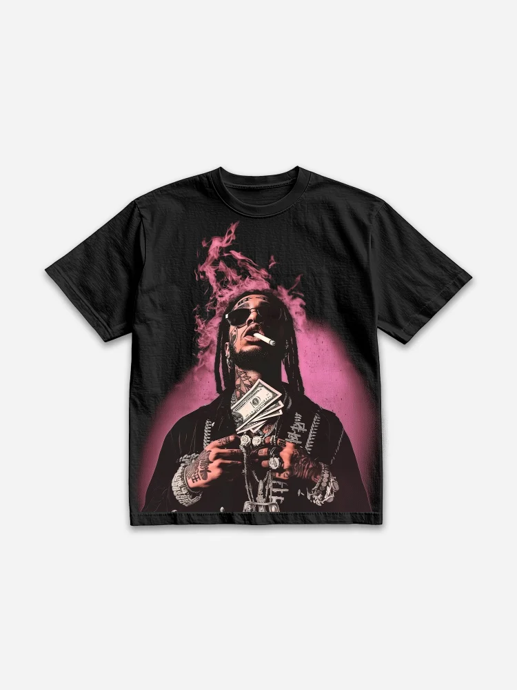 Street Rich Portrait Graphic Cotton T-shirt