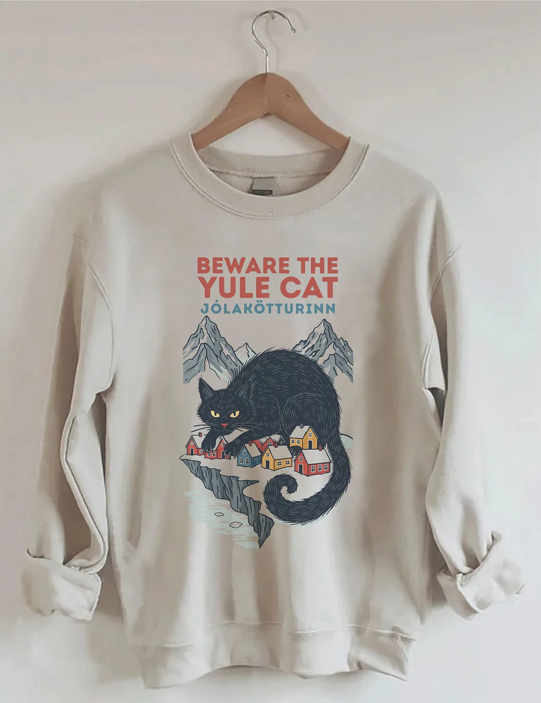 Beware The Yule Cat Icelandic Jólakötturinn Sweatshirt