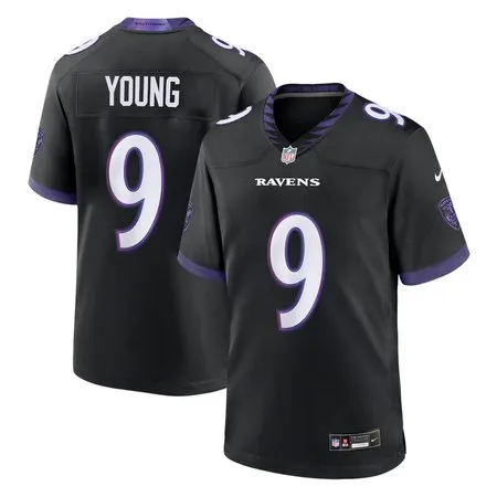 Youth Baltimore Ravens #9 Zion Young Black 2026 NFL Draft Game Jersey