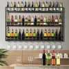 [US Local Warehouse] Bar Liquor Bottle Display Shelf Wall-Mounted Wine Storage Rack Home Glass Holder