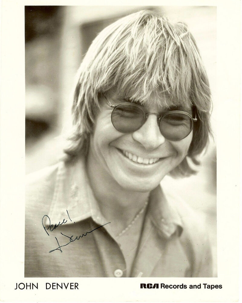 JOHN DENVER signed 8x10 RCA promo Photo Poster painting Rocky Mountain High reprint