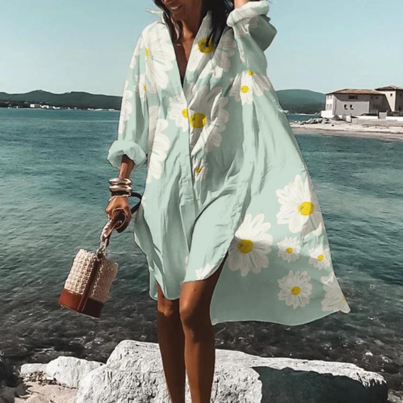 Daisy Print Midi Dress