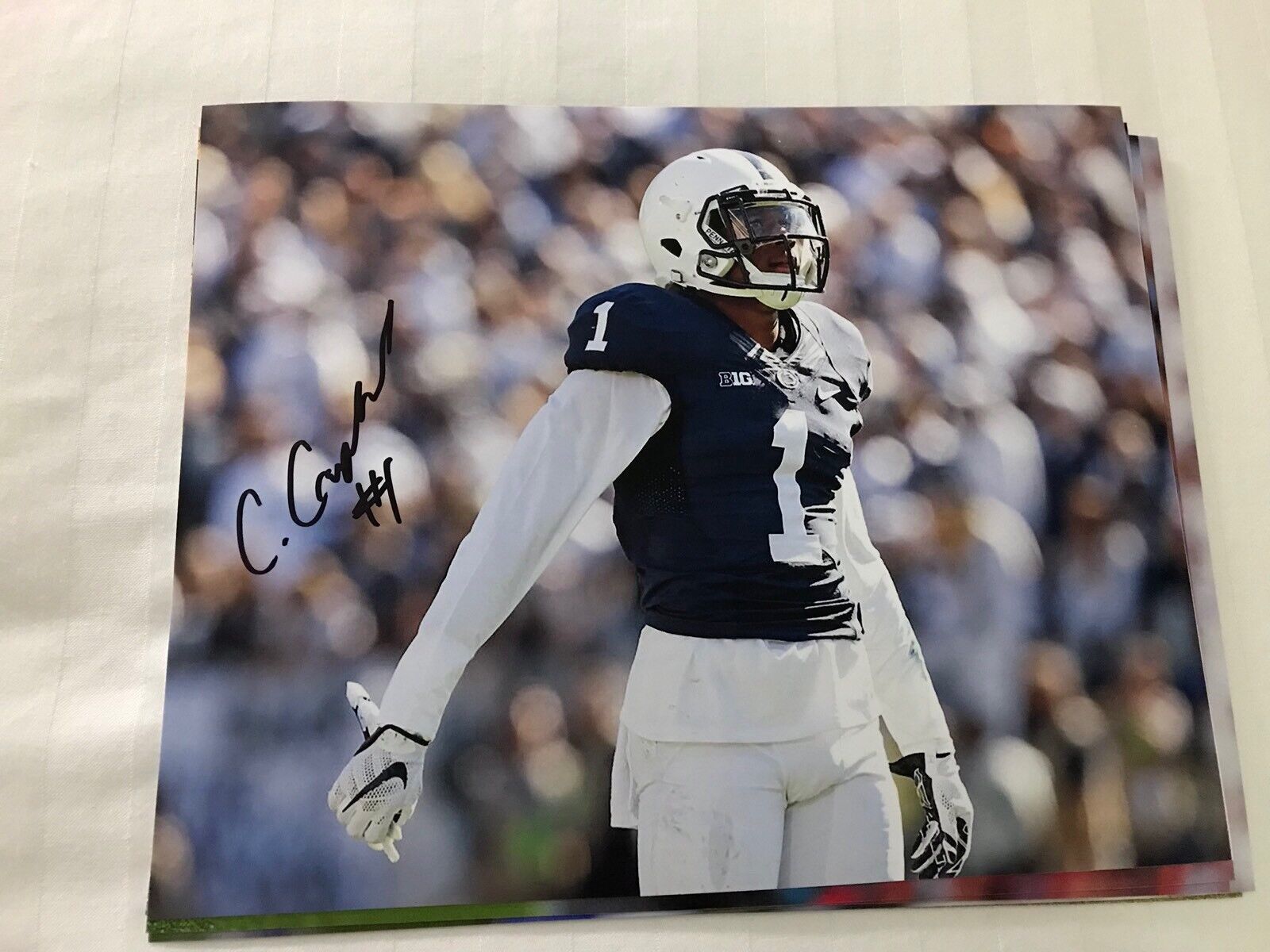 Christian Campbell Penn State hand signed autographed 8x10 football Photo Poster painting COA C